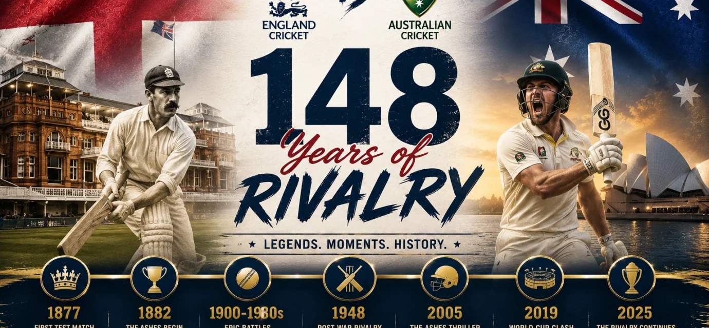 England Cricket Team Vs Australian Men’s Cricket Team Timeline: 148 Years of Epic Battles & Legendary Moments