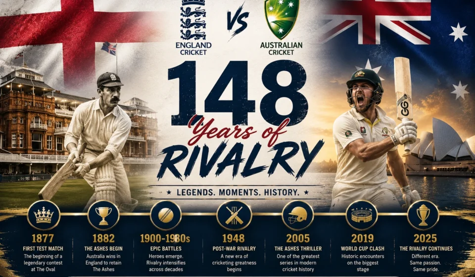 England Cricket Team Vs Australian Men’s Cricket Team Timeline: 148 Years of Epic Battles & Legendary Moments