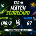 Pakistan vs Namibia Cricket Match Scorecard: A Dominant Display That Sealed Super Eight Berth